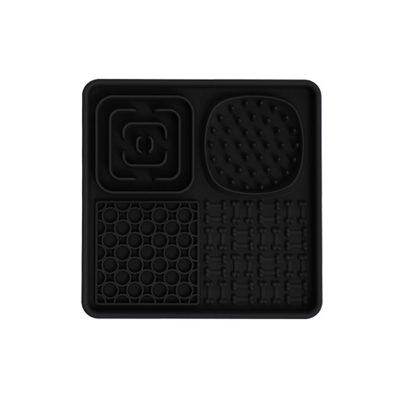 Tapis de léchage multi-surfaces + Spatule Plateau plaisirs avec ventouses 8''x 8''et 12''x 8''