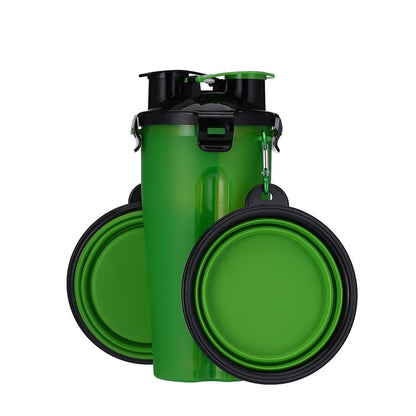 Duo Bouteille portable Double capacité Nourriture et Eau + bol pliable