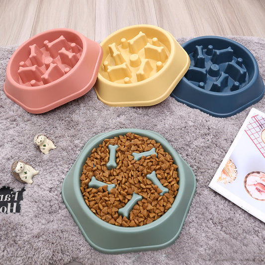Anti-Choking Pet Slow Food Bowl Bone Shaped Slow Food Dog Bowl Food Bowl Anti-Spill Pet Bowl