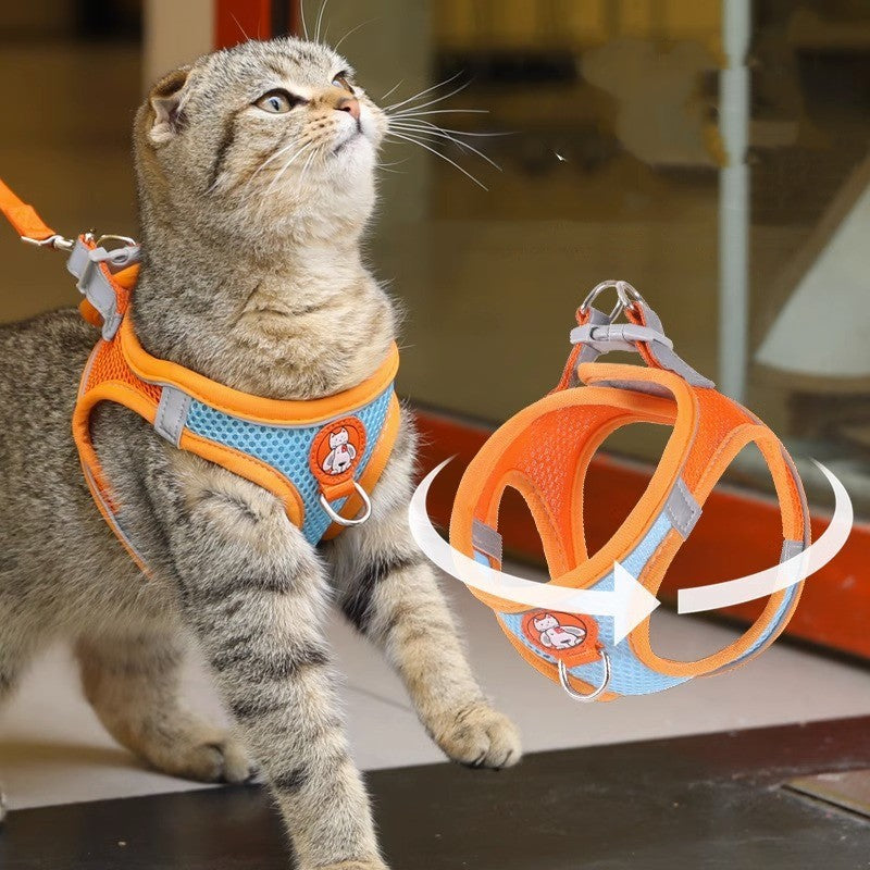 Harnais et laisse réfléchissant pour chat anti-desserrage pour une sécurité optimale