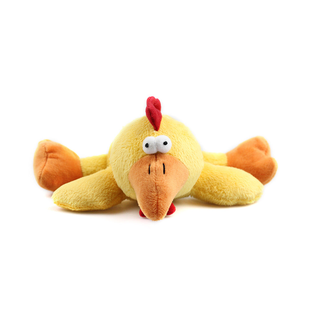 Bite Resistant Plush Pet Toy Dog Educational Supplies Little Yellow Duck Chicken Set Sounding Toy