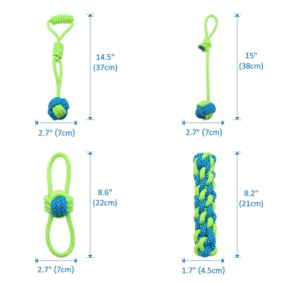 Cotton Dog Rope Toy Knot Puppy Chew Teething Toys Teeth Cleaning Pet Palying Ball