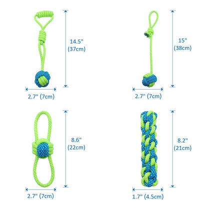 Cotton Dog Rope Toy Knot Puppy Chew Teething Toys Teeth Cleaning Pet Palying Ball