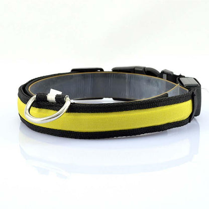 Collier en nylon pour chien et chat, lumière DEL, sécurité nocturne, flash lumineux
