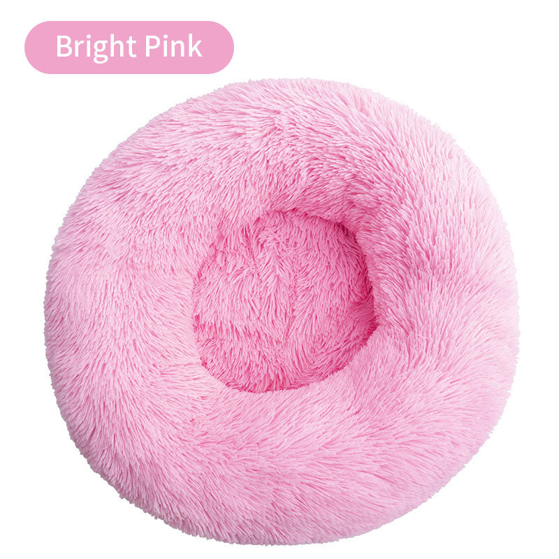 Lit Rond en Peluche Ultra Doux pour Chiens et Chats - 19 Couleurs | Confort Moelleux