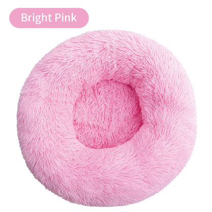 Lit Rond en Peluche Ultra Doux pour Chiens et Chats - 19 Couleurs | Confort Moelleux