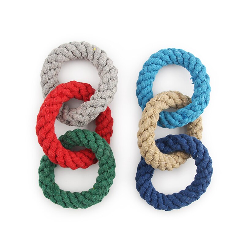 Small Dog Toy Rope Weave Knot Pet Toy Puppy Chew Clean Teeth Pet Teaser Interactive Play Chew Toy