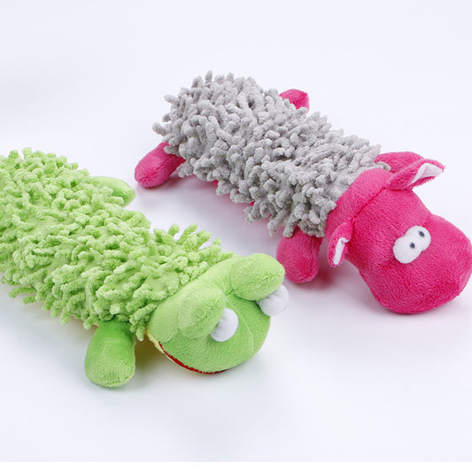 Jouet Interactif en Peluche pour Chien - Hippopotame et Grenouille Sonores