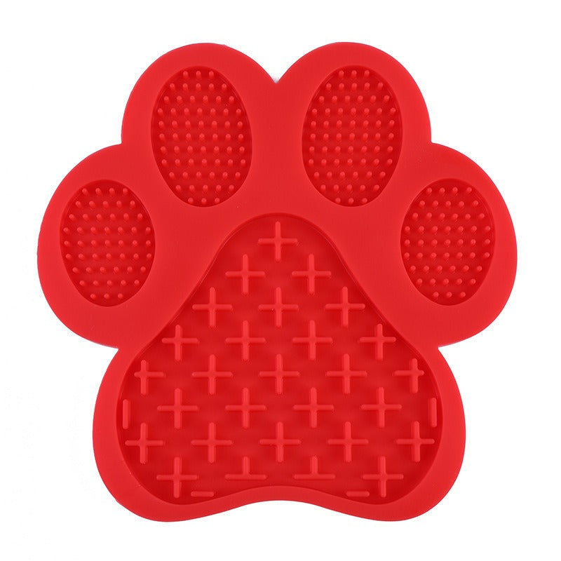 Tapis de léchage interactif Patte en silicone avec ventouses