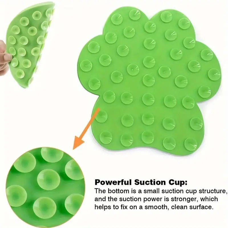 Tapis de léchage interactif Patte en silicone avec ventouses