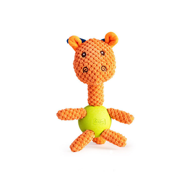 Cloth velvet rubber rabbit lion interactive voice ball grinding animal series interactive dog toys