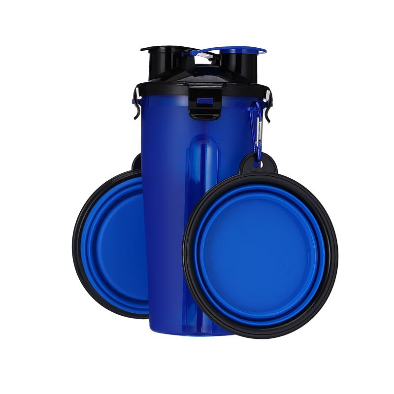 Duo Bouteille portable Double capacité Nourriture et Eau + bol pliable