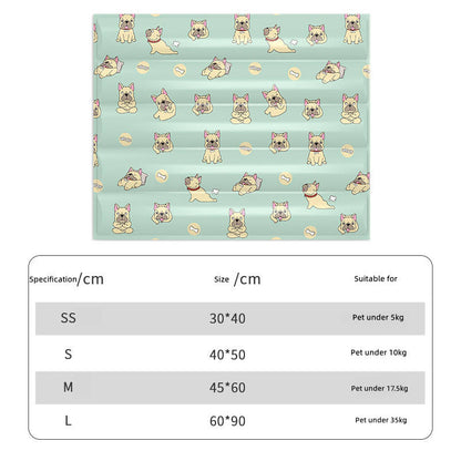 Coussin, Tapis refroidissant colorés à motifs pour Chien