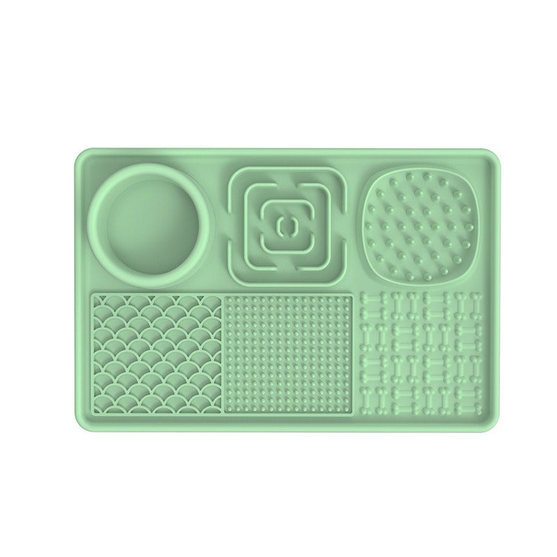 Tapis de léchage multi-surfaces + Spatule Plateau plaisirs avec ventouses 8''x 8''et 12''x 8''