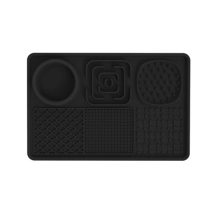 Tapis de léchage multi-surfaces + Spatule Plateau plaisirs avec ventouses 8''x 8''et 12''x 8''