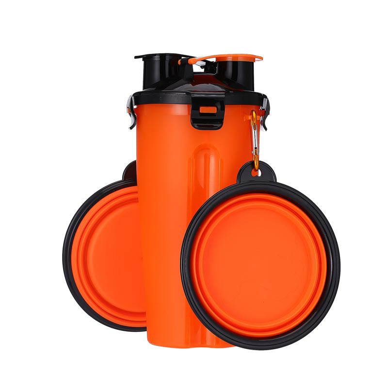 Duo Bouteille portable Double capacité Nourriture et Eau + bol pliable