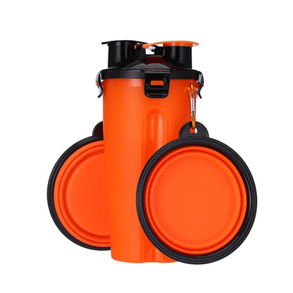 Duo Bouteille portable Double capacité Nourriture et Eau + bol pliable