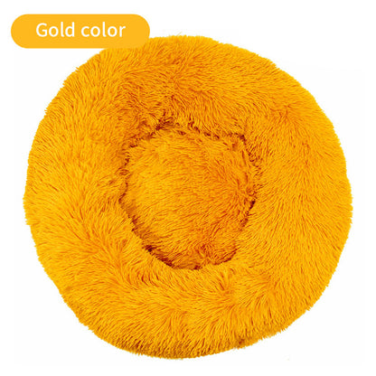 Lit Rond en Peluche Ultra Doux pour Chiens et Chats - 19 Couleurs | Confort Moelleux