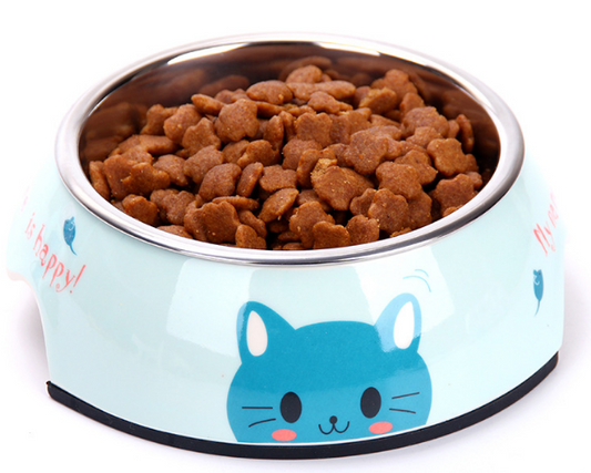 Gamelles avec motifs en acier inoxydable et Plastique 2 en 1 pour chiens, chats et petits mammifères