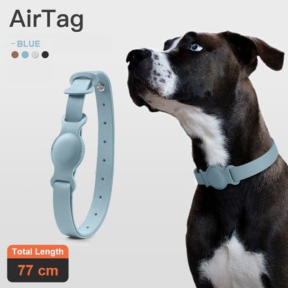 Leather Pet Adjustable Collar For Apple Airtag Location Tracker Dog Cat Anti-lost AirTag Case Collar
