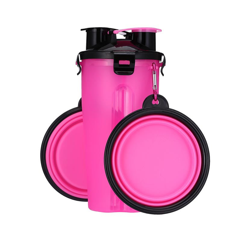 Duo Bouteille portable Double capacité Nourriture et Eau + bol pliable