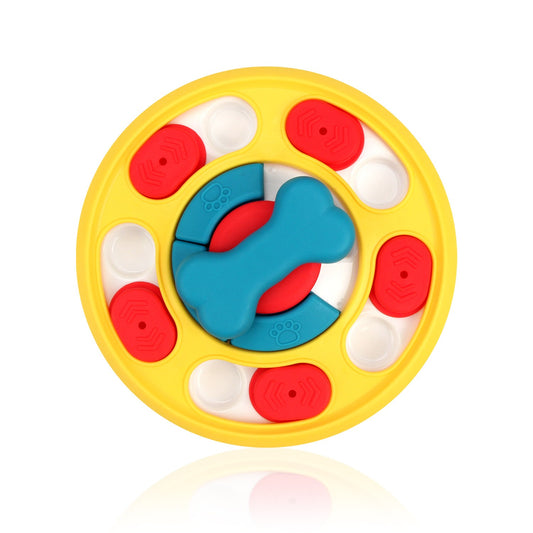 Rotating feeding toy slow food bowl dog turntable chew resistant training puzzle dog toy