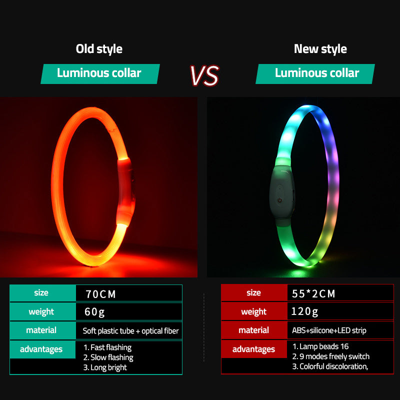 Collier lumineux à DEL et recharge USB