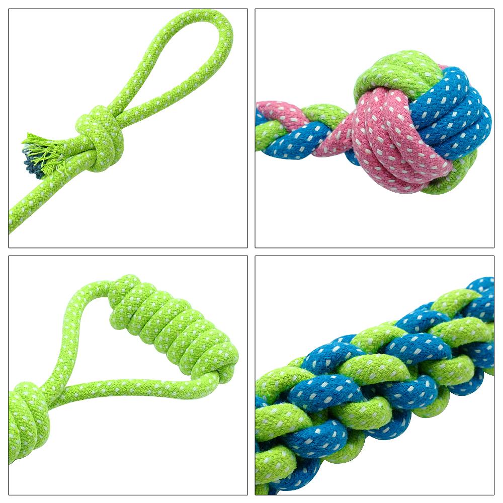 Cotton Dog Rope Toy Knot Puppy Chew Teething Toys Teeth Cleaning Pet Palying Ball
