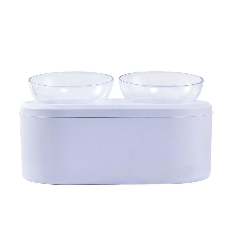 Multifunctional Pet Double Bowl Cat Bowl Dog Bowl Grain Storage Neck Guard Oblique Mouth Double Bowl Pet Food Bowl