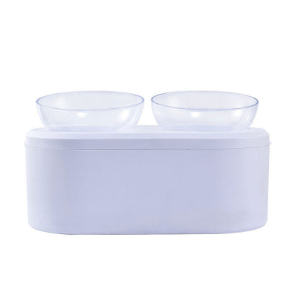 Multifunctional Pet Double Bowl Cat Bowl Dog Bowl Grain Storage Neck Guard Oblique Mouth Double Bowl Pet Food Bowl