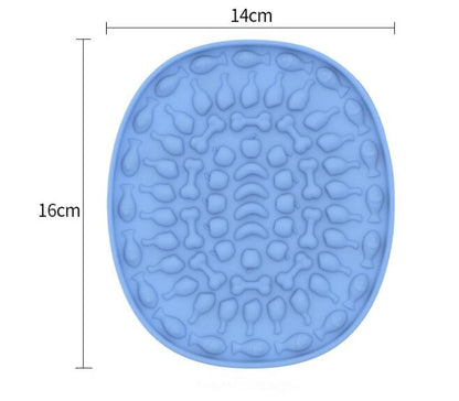 Tapis de léchage Ovale en silicone avec ventouses