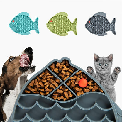 Tapis de léchage Modèles, Poisson, Fleur et Patte en silicone