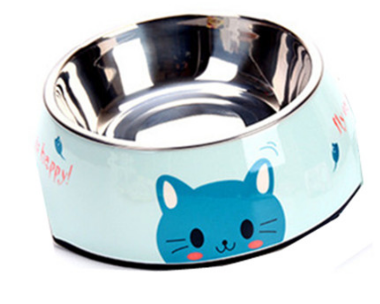 Gamelles avec motifs en acier inoxydable et Plastique 2 en 1 pour chiens, chats et petits mammifères