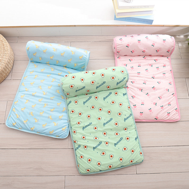 Cat dog pet ice pad summer autumn cooling heatstroke prevention sleeping mat fruit mat non-slip ice silk mat