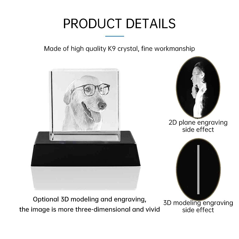 Halloween Christmas Photo Custom Pet Crystal Inside Carving Creative Gift Decorative Lamp Birthday Gift Living Room Bedroom