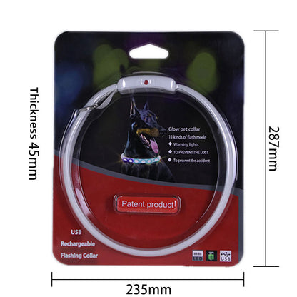 Collier lumineux à DEL pour chien et chat, multicolore, 11 types et modes clignotants, Ajustable et résistant à l’eau