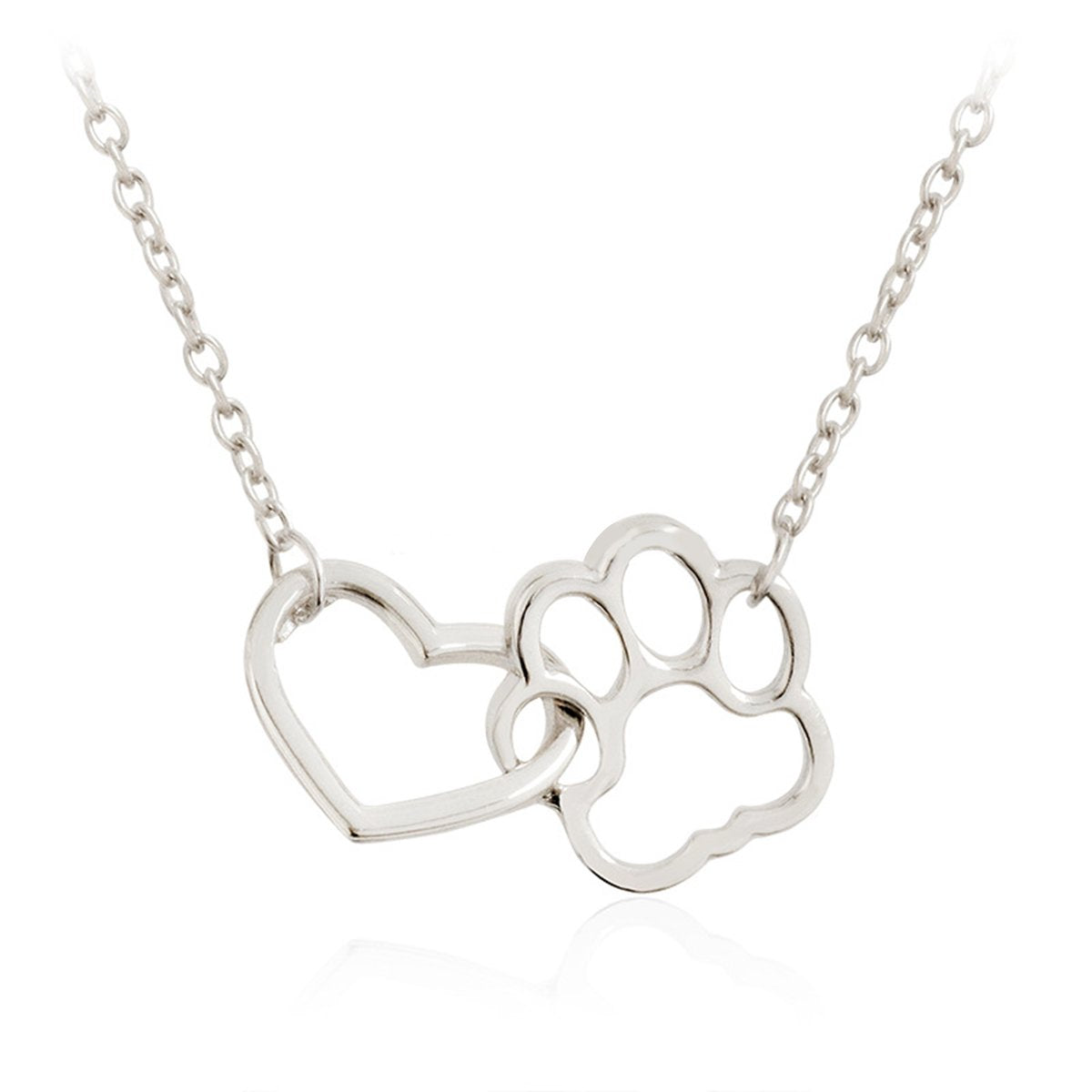 Collier pendentif Coeur et Patte Chien et Chat