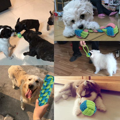 Cotton Dog Rope Toy Knot Puppy Chew Teething Toys Teeth Cleaning Pet Palying Ball