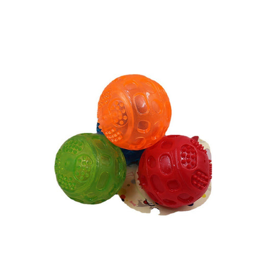 Bite resistant TPR pet toy interactive dog grinding pet ball sound cleaning dog toy