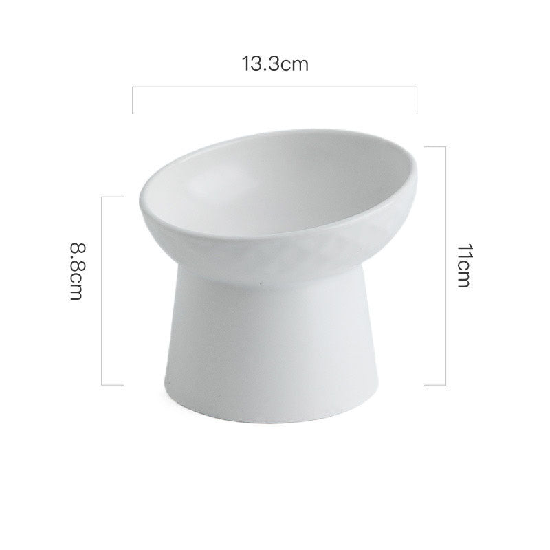 Élégant Bol en céramique à pied haut surélevé anti-renversement design unique pour chats et petits mammifères