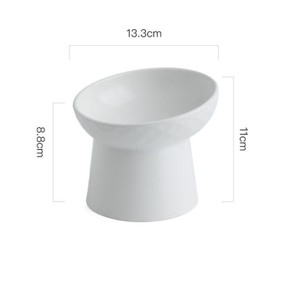Élégant Bol en céramique à pied haut surélevé anti-renversement design unique pour chats et petits mammifères