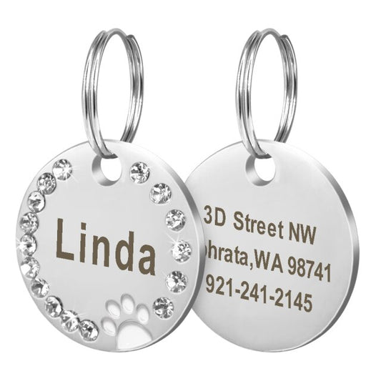 Customize Engraved Stainless Steel Pet Puppy Cat ID Tag Dog Collar Accessories