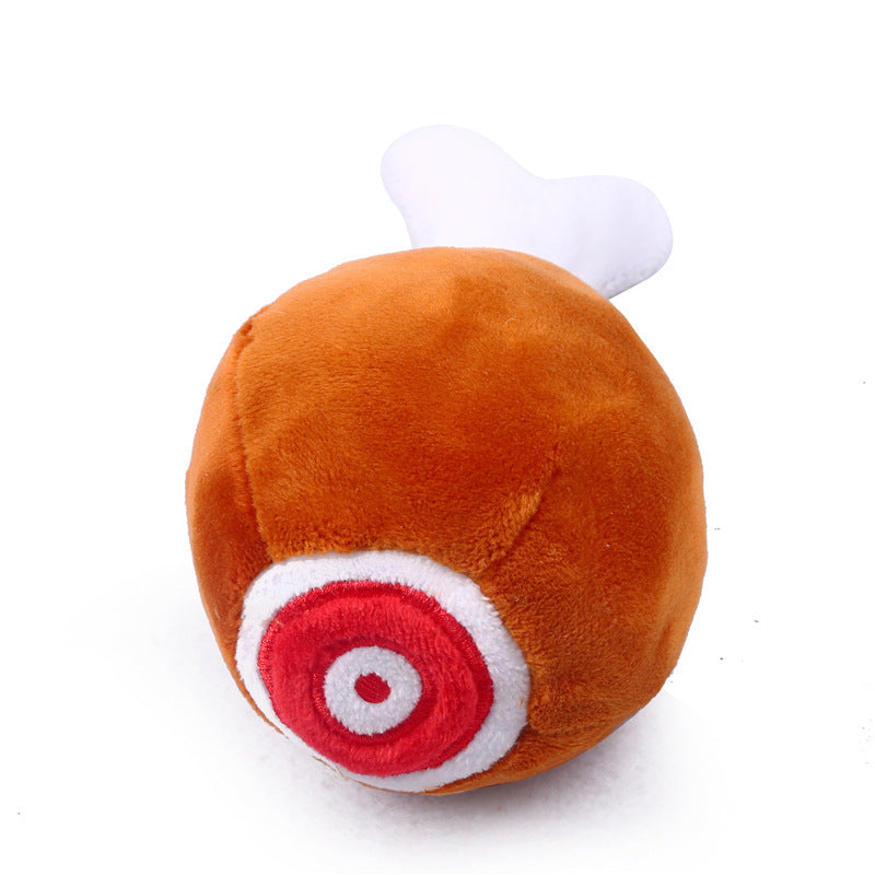 Pet Toy Big Chicken Leg Toy Bite-Resistant Sound Plush Toy Teddy Dog Toy