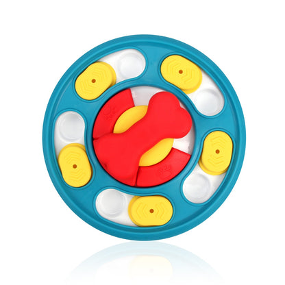 Rotating feeding toy slow food bowl dog turntable chew resistant training puzzle dog toy