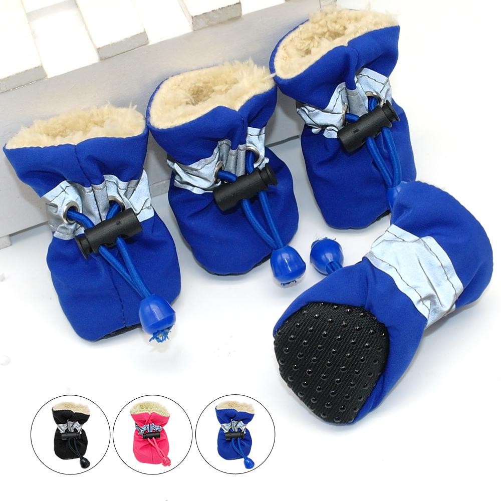 4pcs Waterproof Winter Shoes For Pet