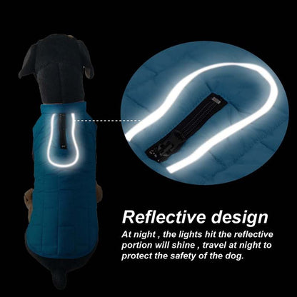 Winter Dog Clothes for Large Dogs Reflective Waterproof Big Dog Vest Jacket Reversible Bulldog Coat Adjustable Clothing for Dogs