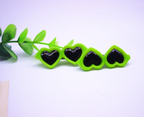 2pcs/1pair Fashion Style Pet Dog Hair Bows Dog Accessories Love Glasses Pet Dog Cat Hair Hairpin pet Accessories Products