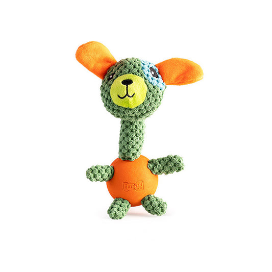 Cloth velvet rubber rabbit lion interactive voice ball grinding animal series interactive dog toys