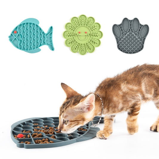 Tapis de léchage Modèles, Poisson, Fleur et Patte en silicone