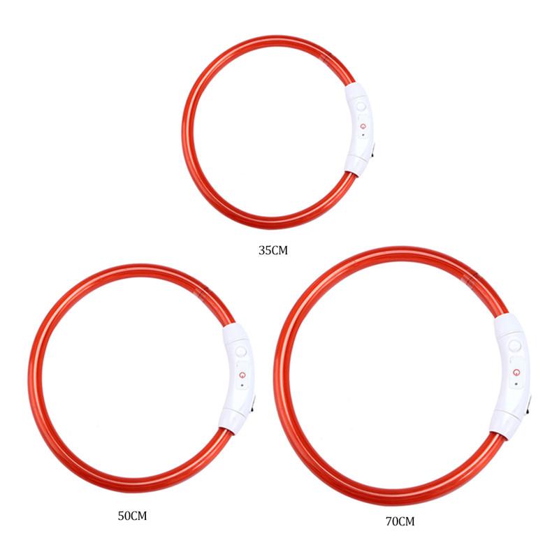 Collier pour chien rechargeable par USB, tube DEL clignotant, lumineux, pour la nuit, Anneau de cou lumineux